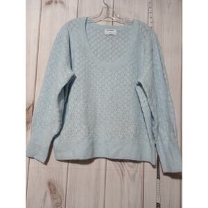 Old Navy‎ Sweater Womens XL Light Blue Soft Fuzzy Pullover Wool Blend Cozy Knit